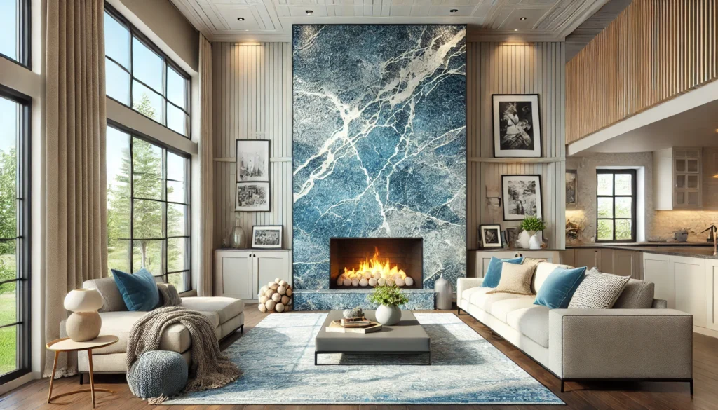 BLUE ICES GRANITE FIREPLACE